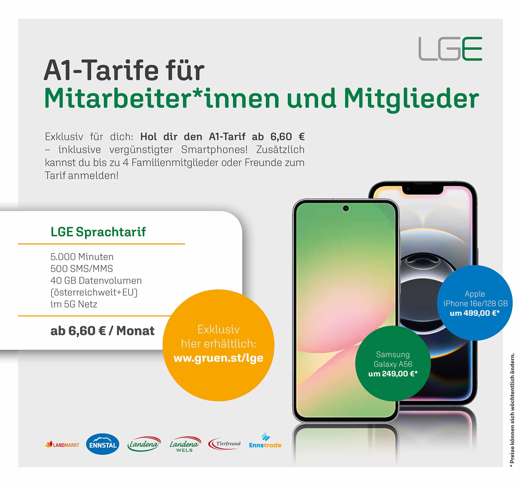 A1 Tarif für Mitarbeiter*innen der LGE